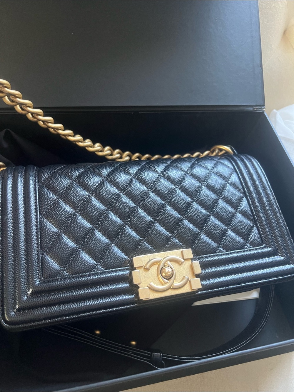 Chanel Caviar Medium Boy Bag